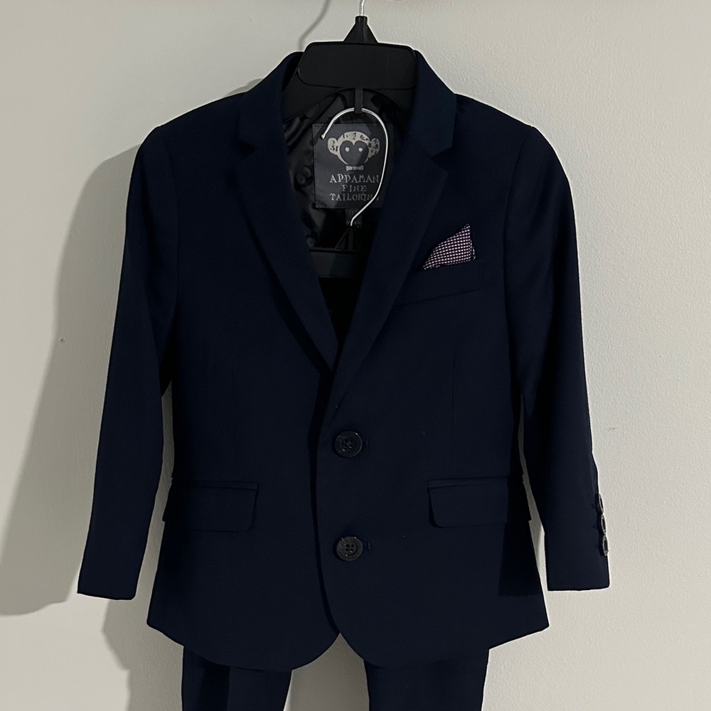 Appaman Fine Tailoring Classic Navy Blue Toddler Suit - Picture 4 of 10